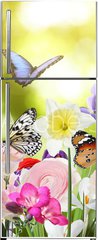 Samolepka na lednici fólie 80 x 200, 408793525 - Many beautiful spring flowers outdoors on sunny day - Mnoho krásných jarních květin venku za slunečného dne