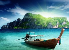 Fototapeta vliesov 100 x 73, 41037599 - boat on Phi Phi island Thailand