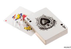 Samolepka flie 145 x 100, 41156177 - Playing cards, an ace and a joker