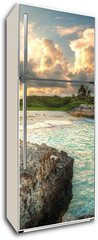 Samolepka na lednici flie 80 x 200, 41177940 - Caribbean beach in Mexico at sunset