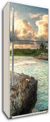 Samolepka na lednici fólie 80 x 200, 41177940 - Caribbean beach in Mexico at sunset - Karibské pláži v Mexiku při západu slunce