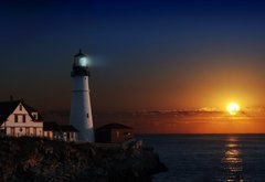 Fototapeta174 x 120  Lighthouse at dawn, 174 x 120 cm