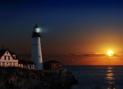 Fototapeta vliesov 200 x 144, 4121136 - Lighthouse at dawn - Majk za svitu