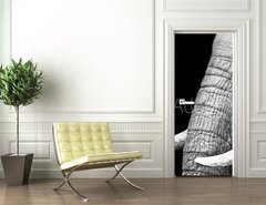 Samolepka na dvee flie 90 x 220  African Elephant Close Up, 90 x 220 cm