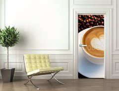 Samolepka na dvee flie 90 x 220  LATTE ART, 90 x 220 cm