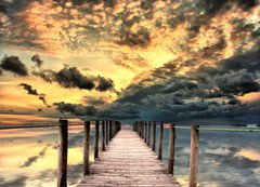 Samolepka flie 200 x 144  sunset bridge, 200 x 144 cm