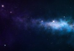 Samolepka flie 145 x 100  blue and purple nebula, 145 x 100 cm