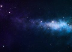 Samolepka flie 200 x 144  blue and purple nebula, 200 x 144 cm