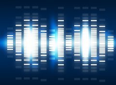 Samolepka flie 100 x 73, 41593597 - Sound waves set. Music background