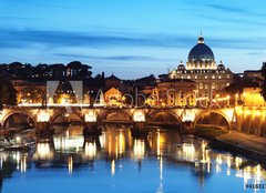 Fototapeta pltno 240 x 174, 41631738 - St. Peter  s Basilica at night, Rome - Italy - Bazilika sv. Petra v noci v m