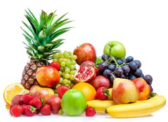 Fototapeta100 x 73  Fruit on a white background, 100 x 73 cm