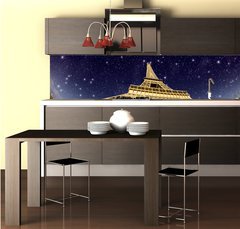 Fototapeta do kuchyn flie 260 x 60, 41726056 - Stars and Night Sky above Eiffel Tower in Paris