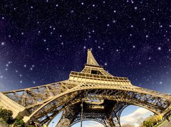 Samolepka flie 270 x 200, 41726056 - Stars and Night Sky above Eiffel Tower in Paris