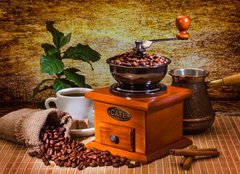 Fototapeta pltno 240 x 174, 41783373 - grinder and other accessories for the coffee - brusky a dal psluenstv pro kvu