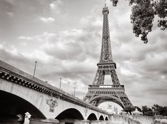 Samolepka flie 270 x 200, 41892250 - Eiffel tower view from Seine river square format