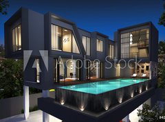 Samolepka flie 270 x 200, 41935014 - 3D render of modern house - 3D vykreslovn modernho domu