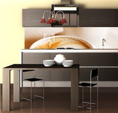 Fototapeta do kuchyn flie 260 x 60, 41936677 - Coffee cup with artistic cream decoration