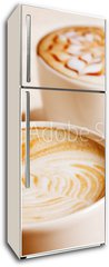 Samolepka na lednici fólie 80 x 200, 41936677 - Coffee cup with artistic cream decoration - Kávový šálek s uměleckou krémovou výzdobou