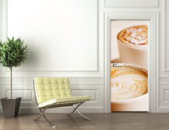 Samolepka na dvee flie 90 x 220, 41936677 - Coffee cup with artistic cream decoration