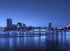 Fototapeta100 x 73  View of Manhattan and Brooklyn bridges and skyline at night, 100 x 73 cm