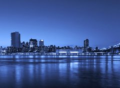 Fototapeta360 x 266  View of Manhattan and Brooklyn bridges and skyline at night, 360 x 266 cm