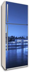Samolepka na lednici fólie 80 x 200, 42013041 - View of Manhattan and Brooklyn bridges and skyline at night - Pohled na mosty Manhattan a Brooklyn a panorama v noci