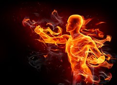 Fototapeta100 x 73  Fire kick, 100 x 73 cm