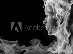 Samolepka flie 270 x 200, 42056815 - Face made of smoke
