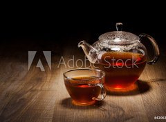 Fototapeta pltno 330 x 244, 42063091 - Tea Set on a Wooden Table