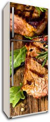 Samolepka na lednici flie 80 x 200, 42261882 - Grilled beef steak - Grilovan hovz steak