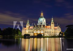 Fototapeta papr 184 x 128, 42367432 - City Hall of Hannover, Germany by night