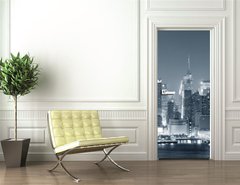 Samolepka na dvee flie 90 x 220  New York City Manhattan black and white, 90 x 220 cm