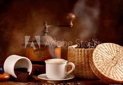 Fototapeta pltno 174 x 120, 42479858 - Caff tostato e macinato con cappuccino caldo