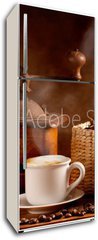 Samolepka na lednici flie 80 x 200, 42479858 - Caff tostato e macinato con cappuccino caldo