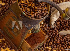 Fototapeta papr 160 x 116, 42595888 - Kaffee. Kaffeebohnen und Kaffeem hle