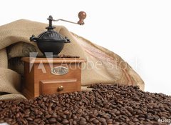 Samolepka flie 100 x 73  Coffee and coffee grinder, 100 x 73 cm