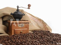 Fototapeta pltno 330 x 244, 42602268 - Coffee and coffee grinder - Kvovar a kvovar