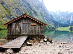 Fototapeta pltno 330 x 244, 42625977 - log cabin in Obersee,koenigssee, Berchtesgaden
