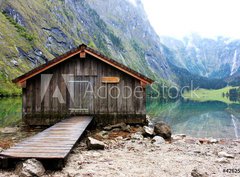 Fototapeta papr 360 x 266, 42625977 - log cabin in Obersee,koenigssee, Berchtesgaden - srubu v obersee, koenigssee, berchtesgaden