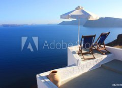 Fototapeta plátno 160 x 116, 42707651 - Santorin - Terrasse - Santorini