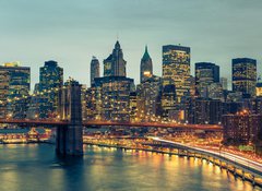 Samolepka flie 100 x 73  New York Manhattan Pont de Brooklyn, 100 x 73 cm