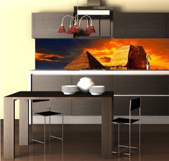 Fototapeta do kuchyn flie 260 x 60, 42751455 - Great Sphinx and the Pyramids at sunset