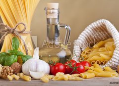 Fototapeta160 x 116  Preparing pasta with specific ingredients, 160 x 116 cm