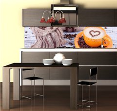 Fototapeta do kuchyn flie 260 x 60  frischer Kaffee, 260 x 60 cm