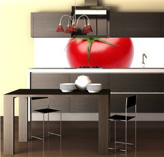 Fototapeta do kuchyn flie 260 x 60  Fresh tomato isolated on white background, 260 x 60 cm
