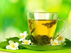 Fototapeta pltno 330 x 244, 42891888 - cup of green tea with jasmine flowers