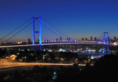 Fototapeta plátno 174 x 120, 42973371 - A Blue Evening Istanbul Bosphorus Bridge