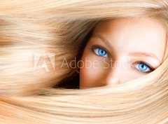 Fototapeta360 x 266  Blond Girl. Blonde Woman with Blue Eyes, 360 x 266 cm