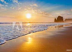 Samolepka flie 100 x 73, 43217249 - sunset ocean - zpad slunce ocenu