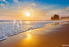 Samolepka flie 145 x 100, 43217249 - sunset ocean - zpad slunce ocenu